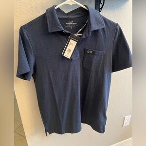 Vineyard Vines Edgartown Dark Blue Polo Shirt Youth size 16 NWT